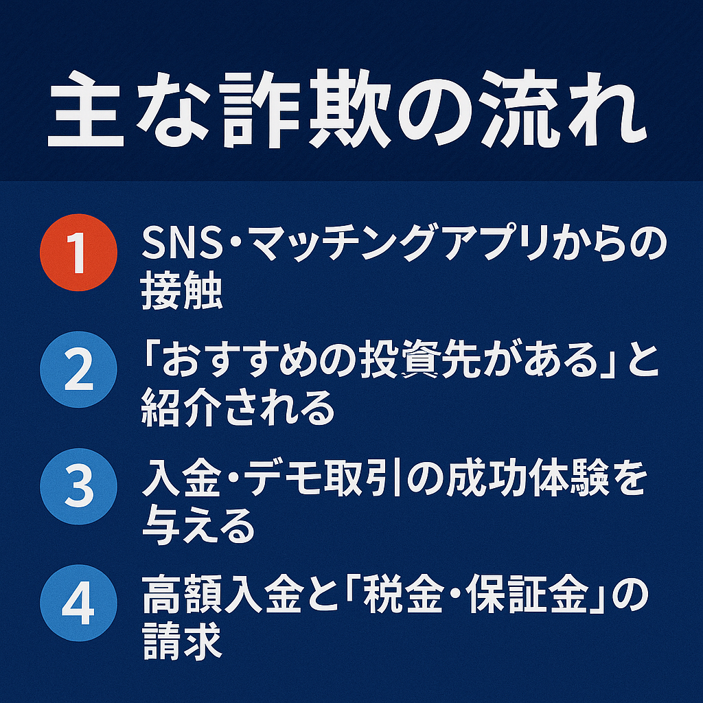 仮想通貨詐欺の流れ